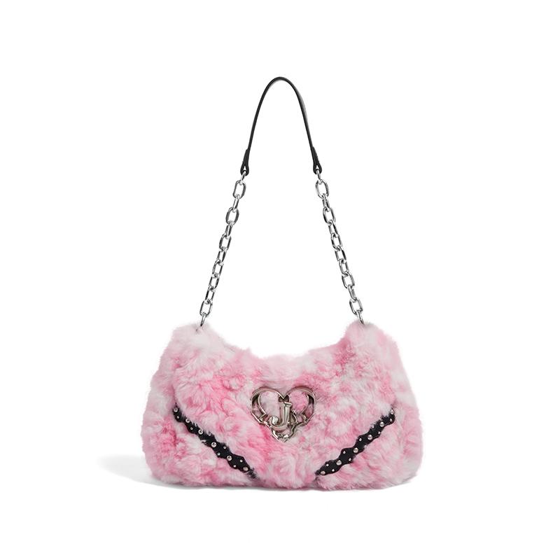 New JACD PU Urban Chic Style Girlish Baguette Shoulder Bag Regular Women's Nude Apricot JA230098