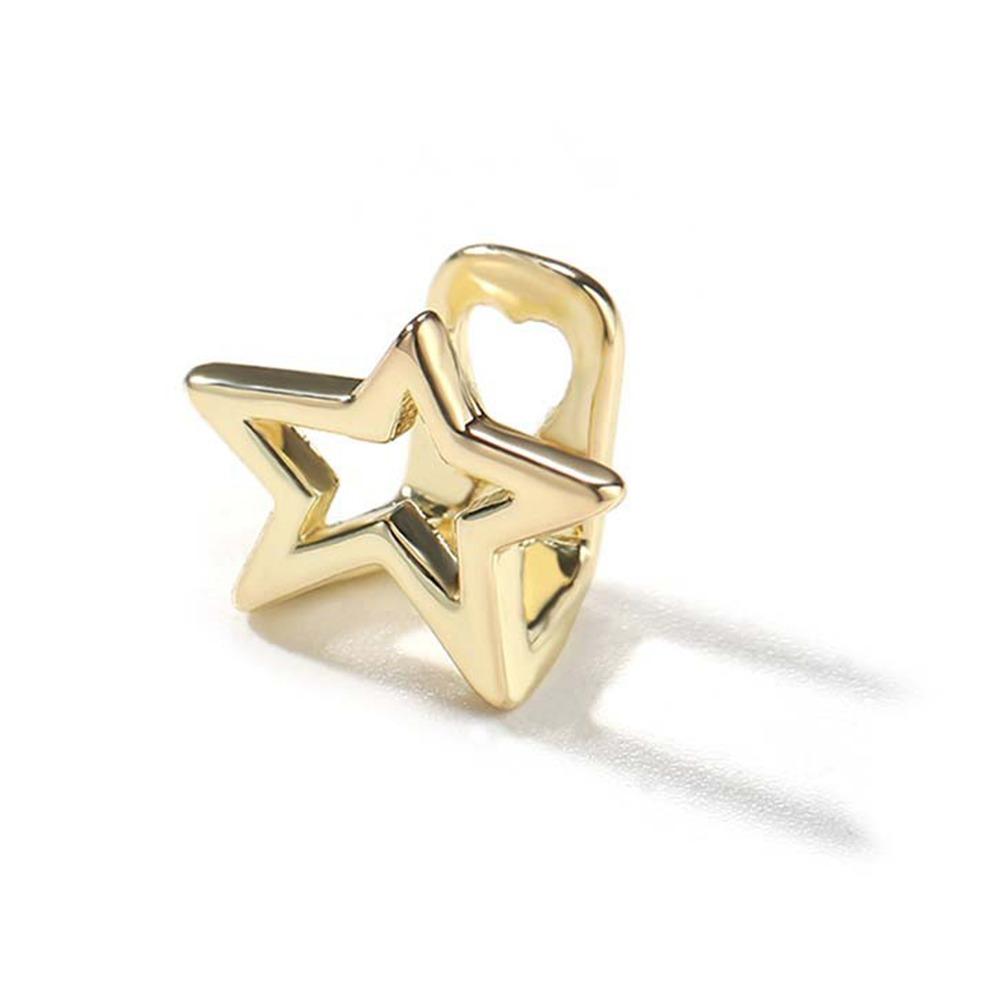 Copper Hip Hop Teeth Grillz Gold Color Top & Bottom Grillz New Single Clips Grillz  Body Jewelry