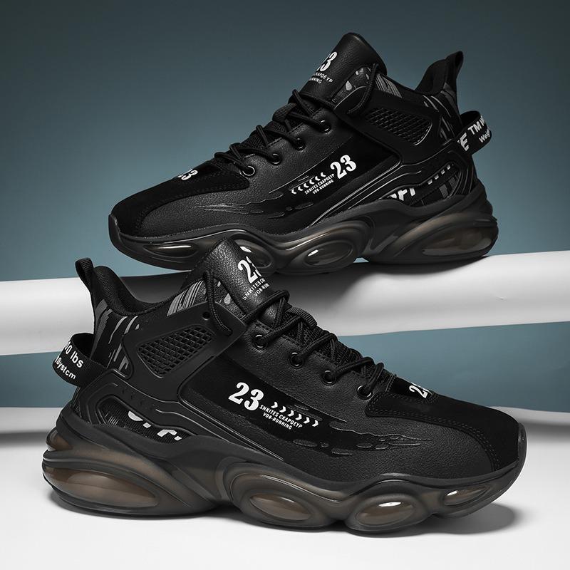 Autumn and winter velvet sports shoes men's shoes versatile men's casual dad shock-absorbing basketball running shoes