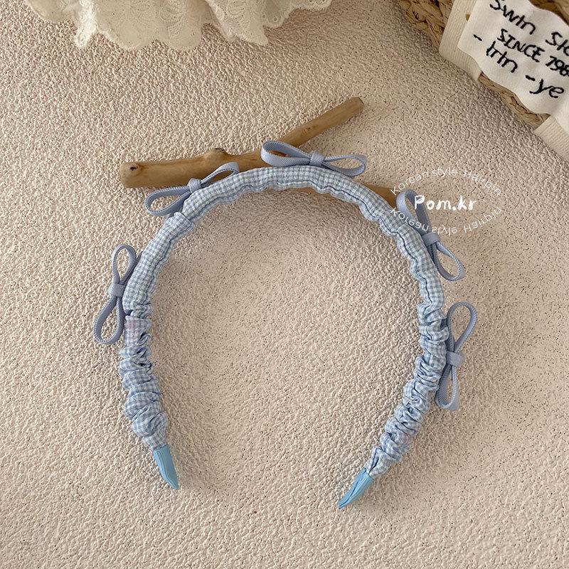 Blaue Haarspangen im koreanischen Stil für Kinder - Schleife mit Spitzenkanten