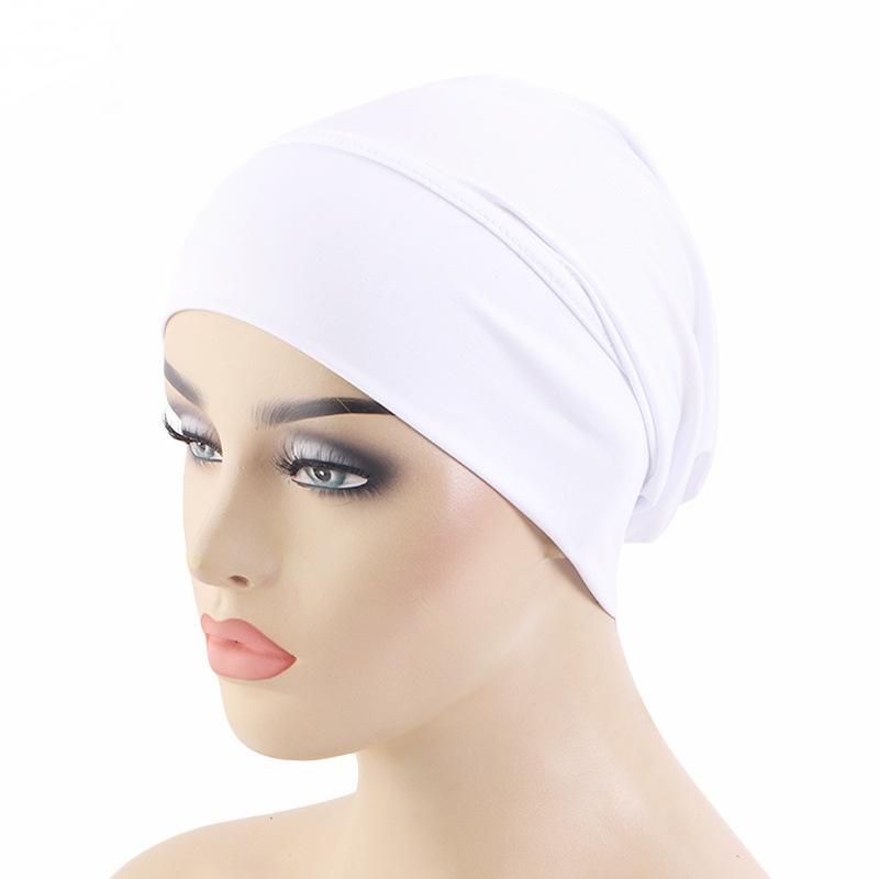 Middle Eastern Stretch Headscarf Cap, Solid Color Undercap & Hair Wrap, Breathable Design for Daily Use