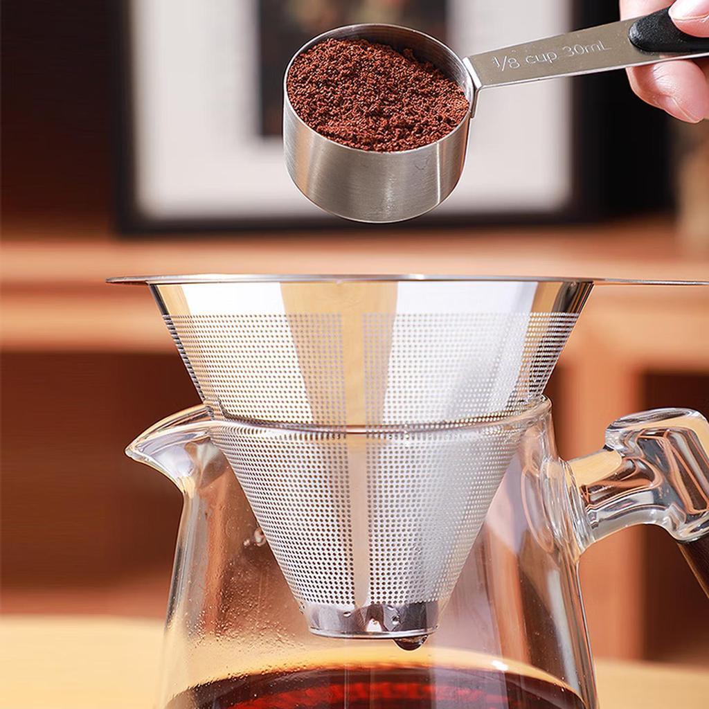 Filtr do kawy Baijie, Filtr do kawy pour-over, Bez papierowego filtra, Lejek do filtra do kawy drip, Siatka 800 oczek