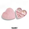 Custom Logo Heart Shaped Velvet Jewelry Box Portable Ring Earring Storage Display Wedding Jewelry Gift Packaging Case