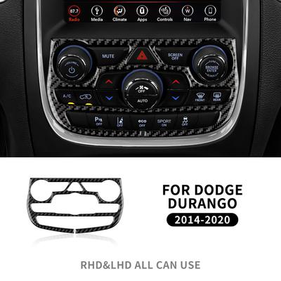 Do Dodge Durango 2014 2015 2016 2017 2018 2019 2020 Prawdziwe Miękkie Włókno Węglowe Naklejka na Ramkę Środkowej Konsoli AC Samochodu Panel Wewnętrzny Listwa