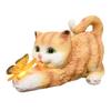 Cat Solar Garden Statue Solar Garden Statue Cat Housewarming Gift Outdoor Decoration with Cat Holding Butterfly for Mom Grandma