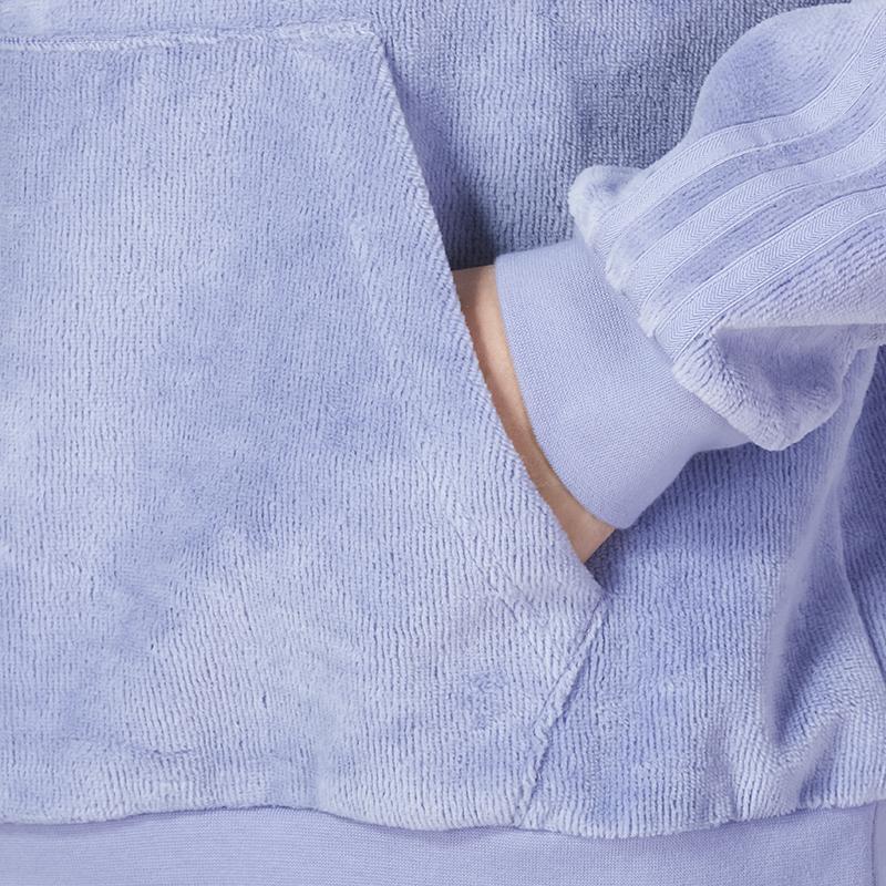 Adidas Sweat à capuche en polaire avec logo brodé et imprimé à rayures pour hommes Hauts Violet clair IA8170