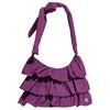 Originals 12L Double Layer Ruffle Design Nylon Shoulder Bag Small Women Bags Purple IA8912