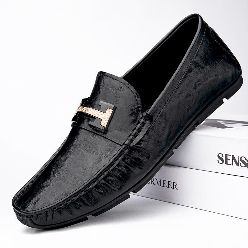 Live Stream Explosion British Style Doudou Shoes Men's Foot Cover Summer 2025 New Business Leisure One-pedal Men's Leather Shoes