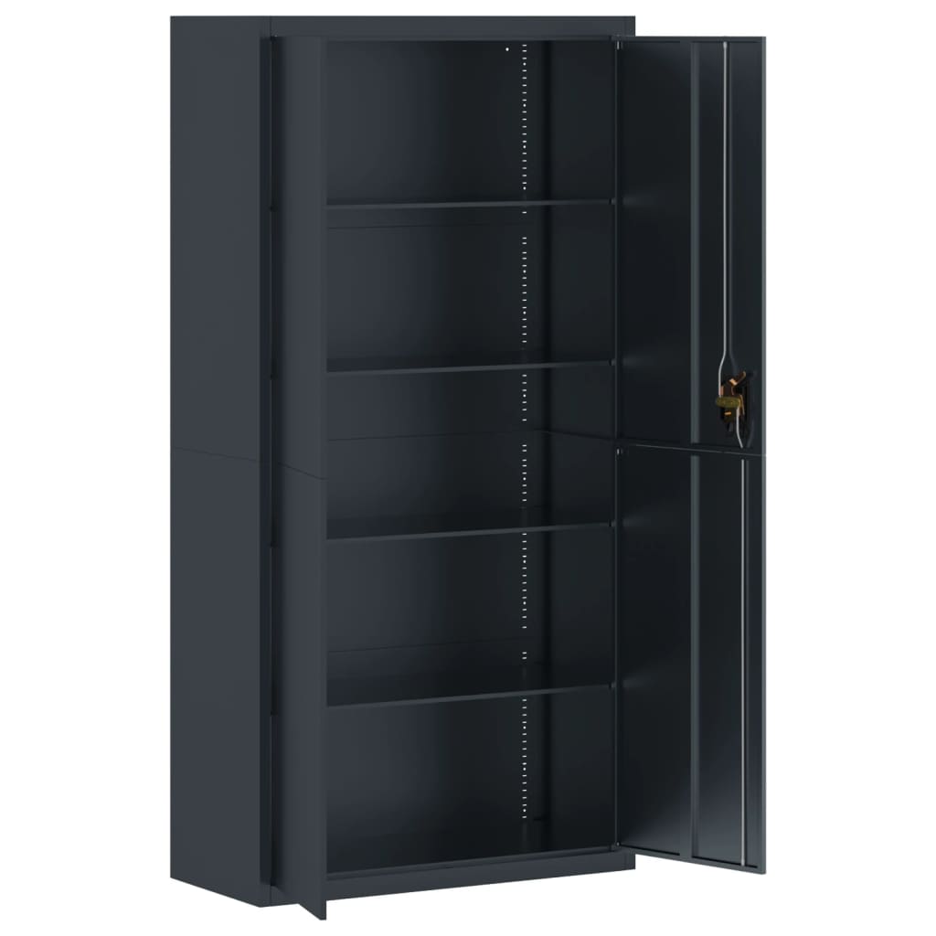 Filing Cabinet Anthracite Grey 90 x 40 x 180 cm Steel