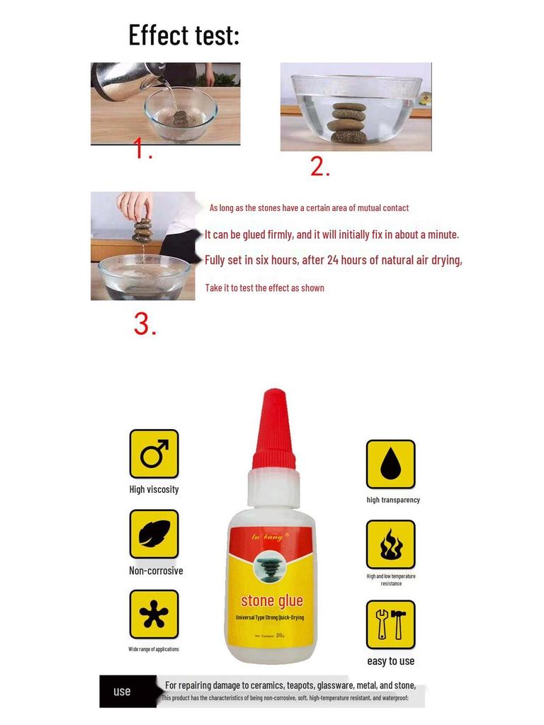 Waterproof Stone & Glass Adhesive for Landscaping, Pebbles, Fish Tanks, and Shells