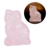 Rose Quartz Carved Kitten Shaped Decor Pink Crystal Healing Stone Gemstone Decoration