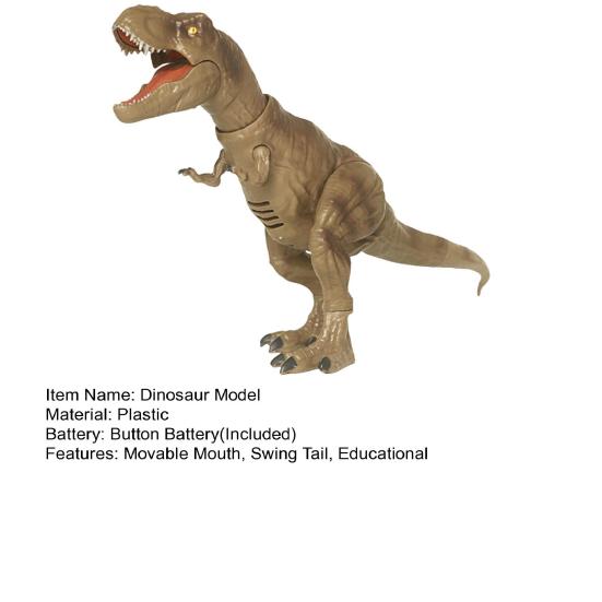 Kids Dinosaur Toy with Light Sound Movable Mouth Swing Tail Roaring Tyrannosaurus Rex Triceratops Velociraptor Figure Toddlers