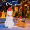 3.94FT Christmas Inflatable Toys Xmas Yard Lawn Home Party Decoration Snowman Dog Supplies Ornament Festive Gift With LED Light