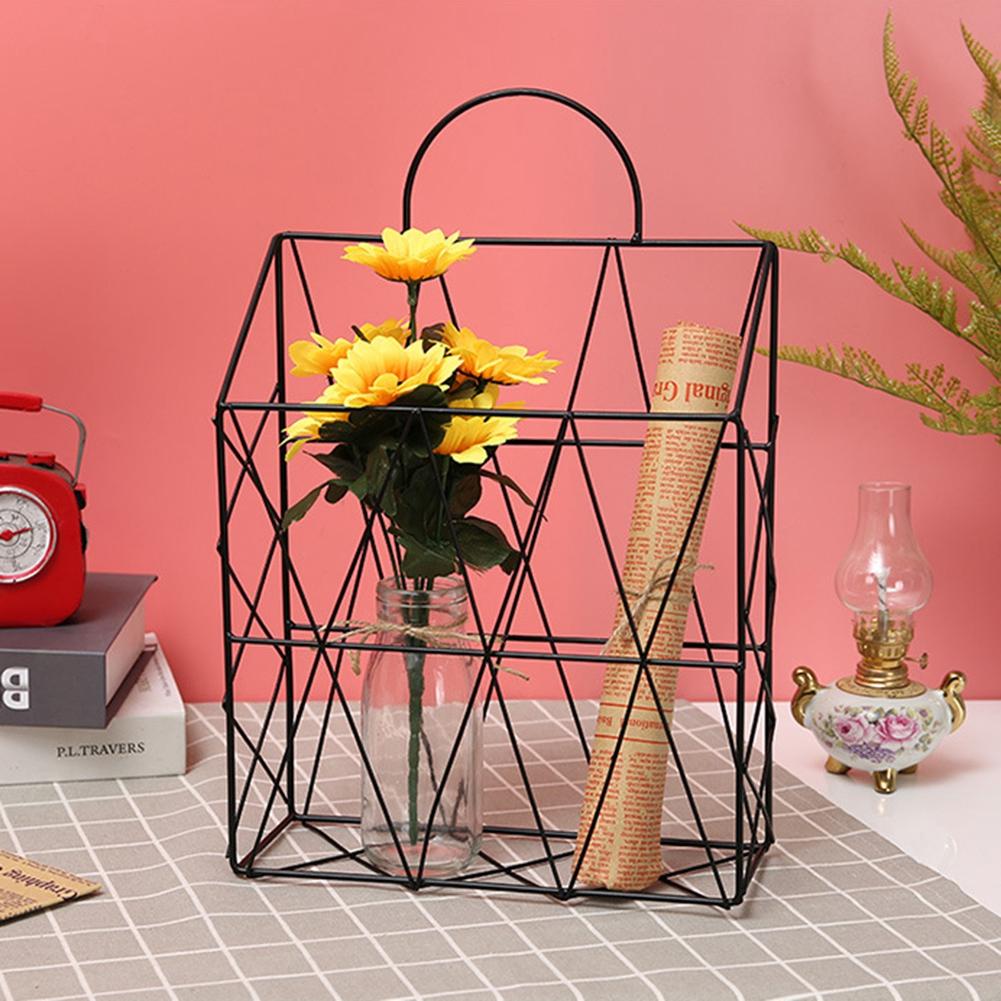 Household Bathroom Hollow Wall Mounted Iron Storage Basket Hanging Holder Organizer