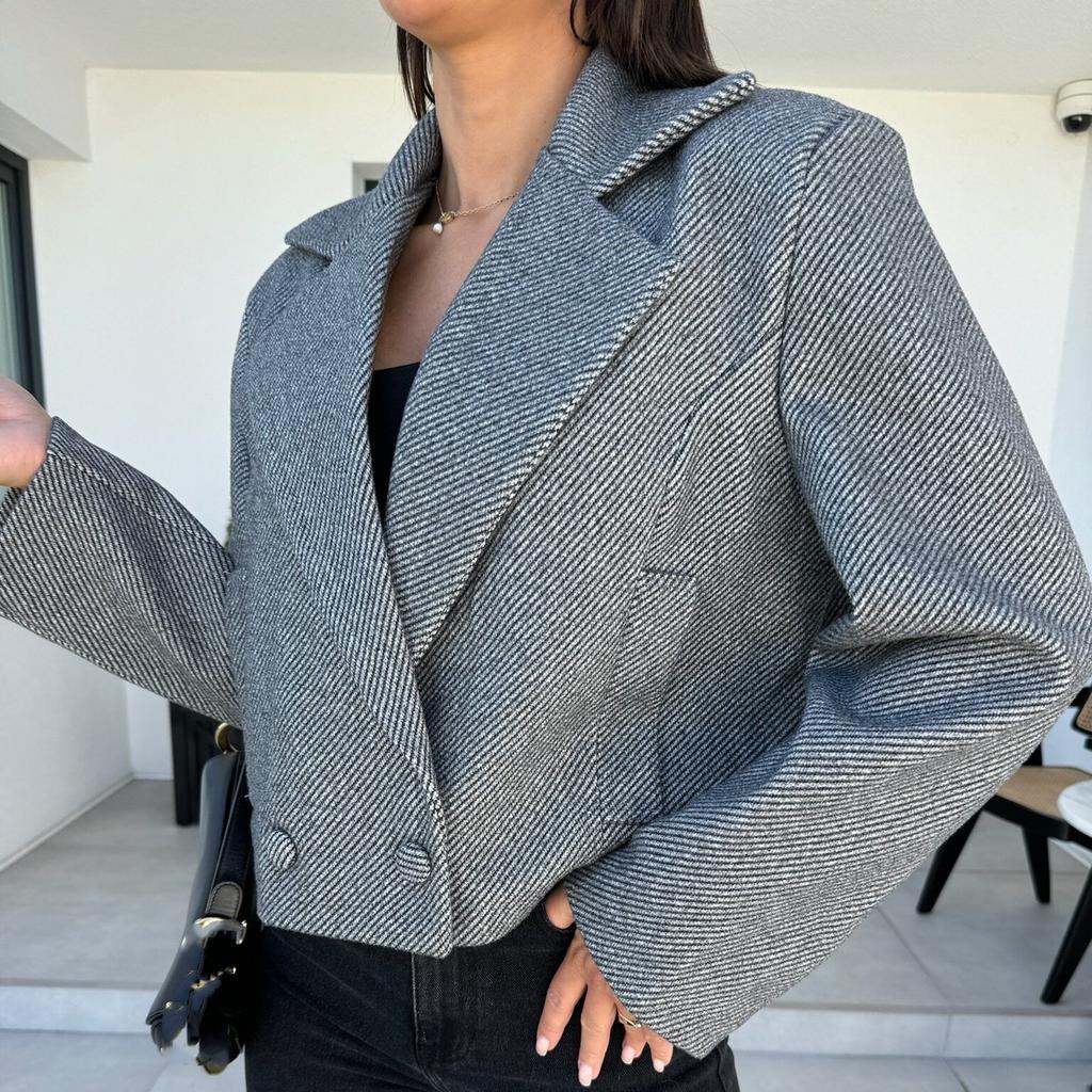 GMXIA Autumn Winter Fashion Suit Collar Solid Color Wool Small Coat for Women Jackets & Coats