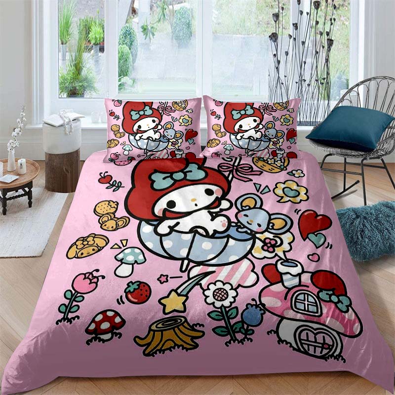 Cartoon My Melody Soft and Comfortable Duvet Cover, Children's Bedding Set Gift, Extra Large Size, Multiple Sizes Available.