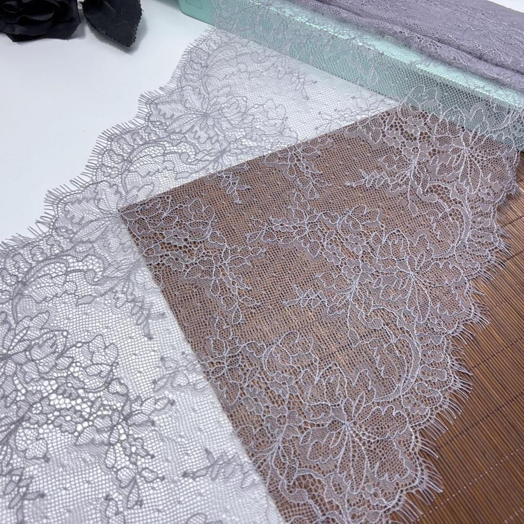 (6 Colors) 3 Meters French Chantilly Fabric Lace, Non-stretch Eyelash Lace Fabric for Lingerie, Underwear, Dress, Home decor, Crafting