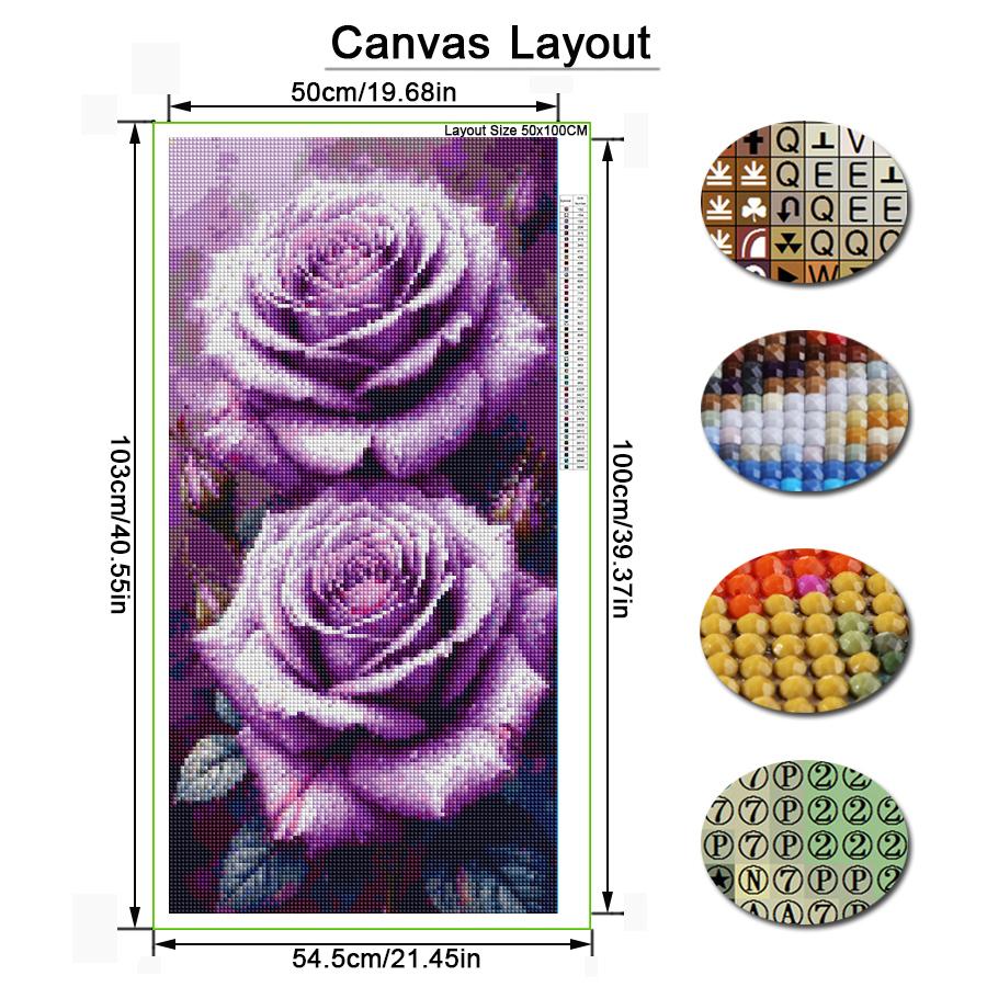 Colorful Rose Peony Large Size Diamond Painting New Collection Flowers Diy Full Square Round Drill Rhinestone Embroidery Mosaic Cross Stitch Kits