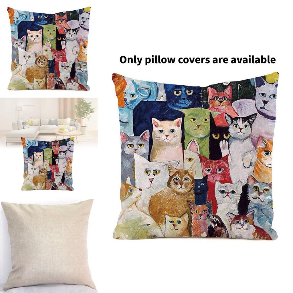 Rustic Cat Plush Pillow Cover With Silk Material For Living Room Decor And Home Comforts