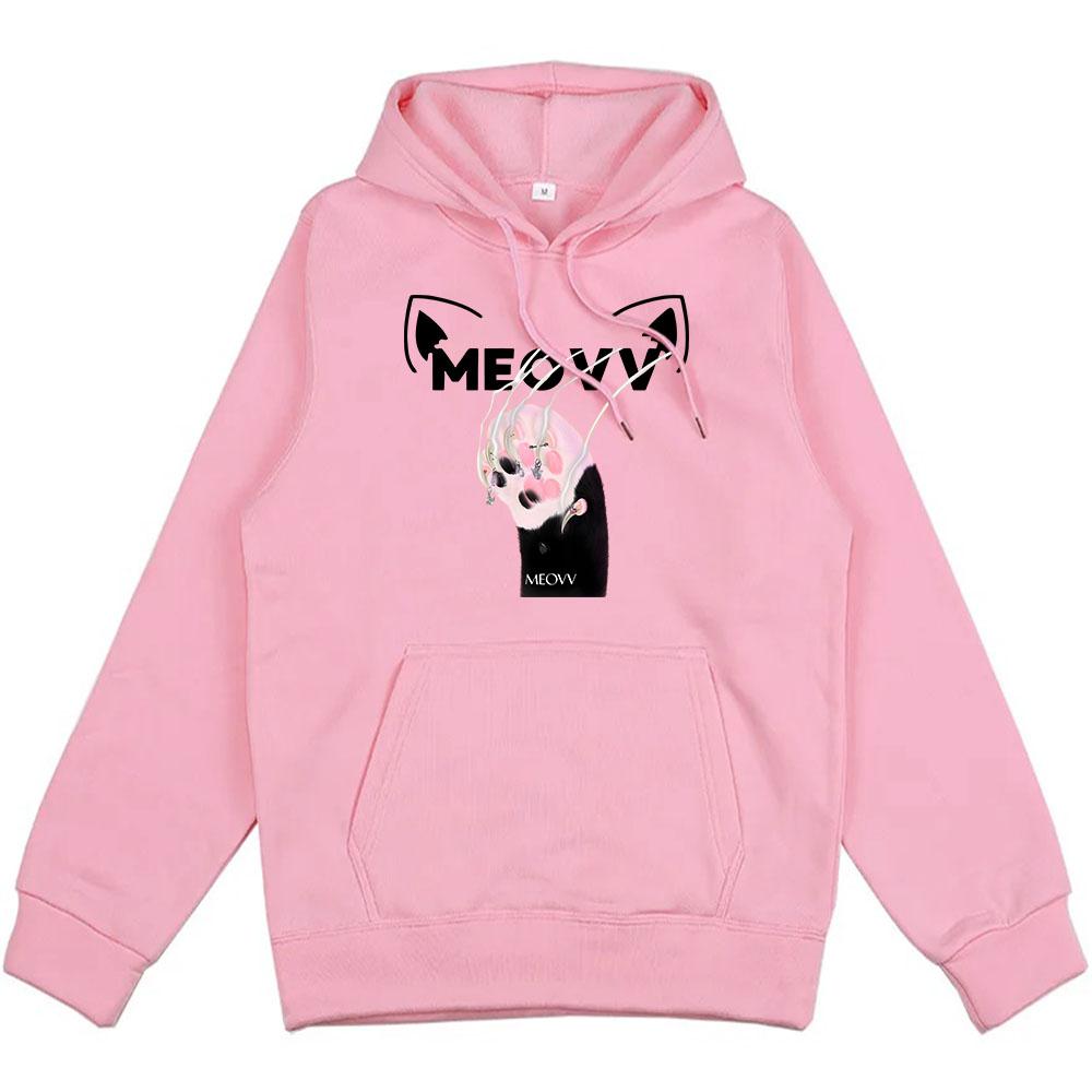 Girls Band Meovv Meow Hoodies Cartoon Kawaii Graphic Printing Sweatshirts Casual Cute Women Men Pullovers Hooded Clothing