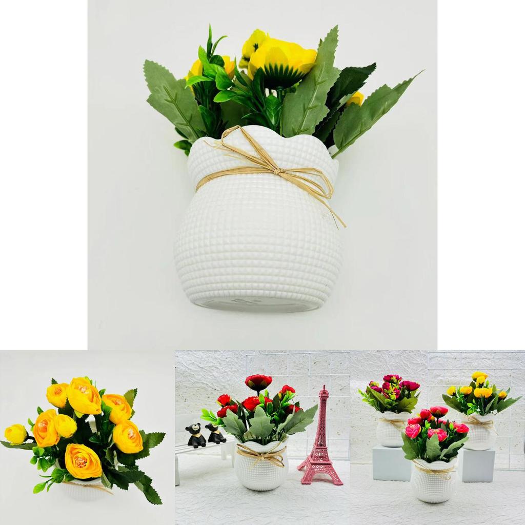 Camellia Sp Green Plant Indoor Decor With Plastic And Silk For Home And Wedding Use