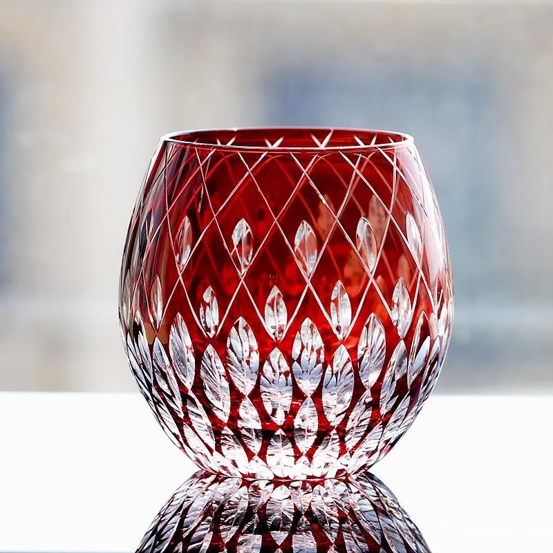 Japanese Edo Kiriko Crystal Glass Cup Set