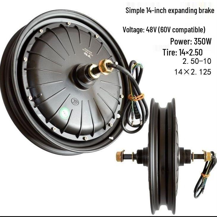 

Электрический мотор-колесо 48В 350Вт с тормозной системой 2.5Вт для электромобилей