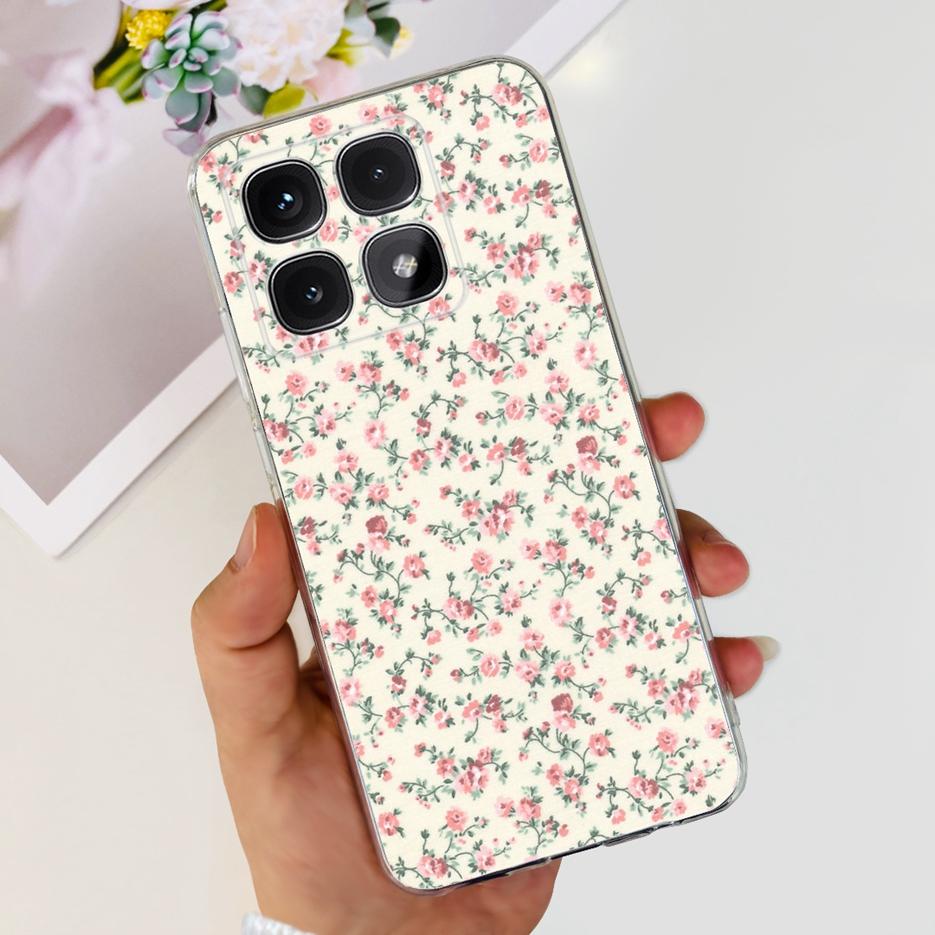 For Xiaomi 14T Pro Case Stylish Flowers Painted Cover 6.67'' Clear Silicone Phone Case For Xiaomi Mi 14T 14TPro Mi14T Soft Shell