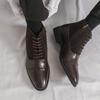 Men Formal Business Ankle Boots Black Brown Leather Shoes High Boots Brogue Boots Large Size