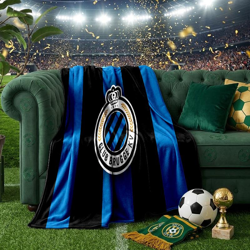 Coperta con stemma Club Brugge FC Coperte in flanella Peluche per divano letto Regali per uomini donne Coperta da viaggio per picnic Regali di Natale per tifosi