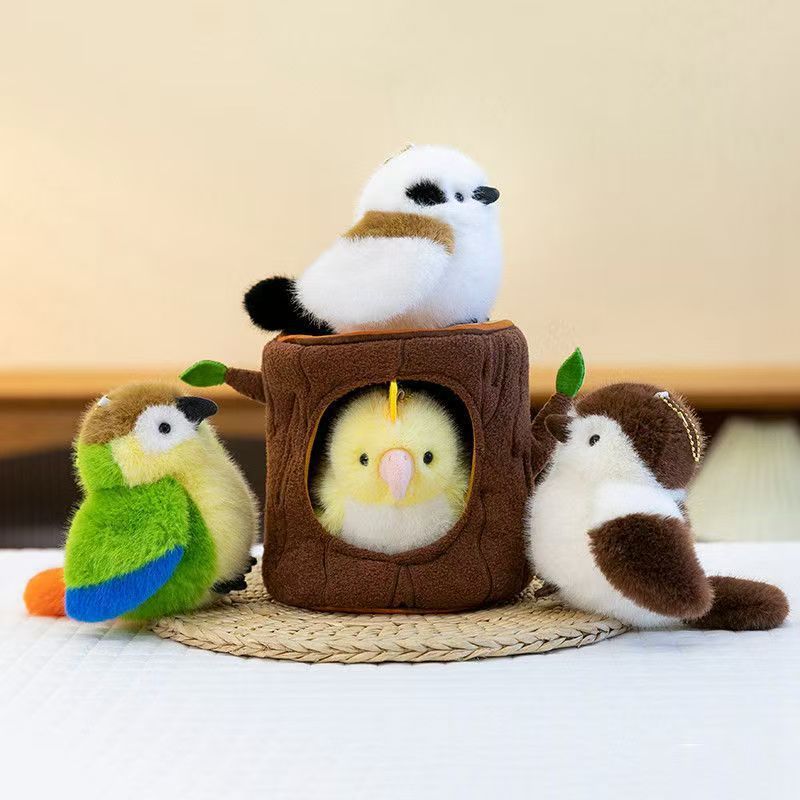 Animal Plush Toy Parrot And Sparrow Soft Stuffed Figures For Kids Gift