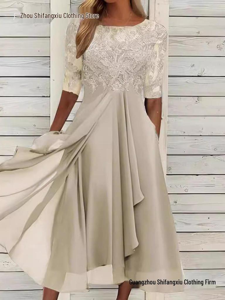 Lace Hollow-Out Long Dress