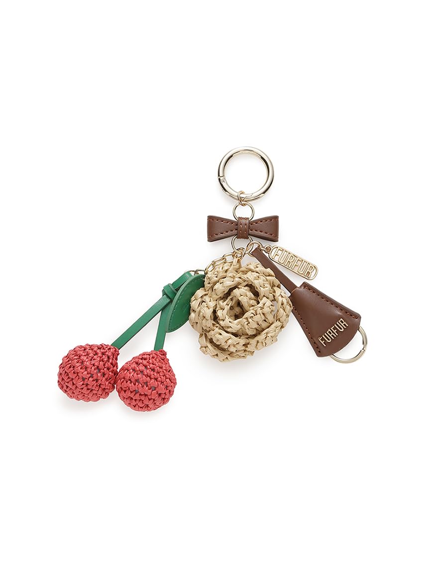 Raffia Motif Mix Charm RWGG261520 RED Free Size [Furfur] Women s