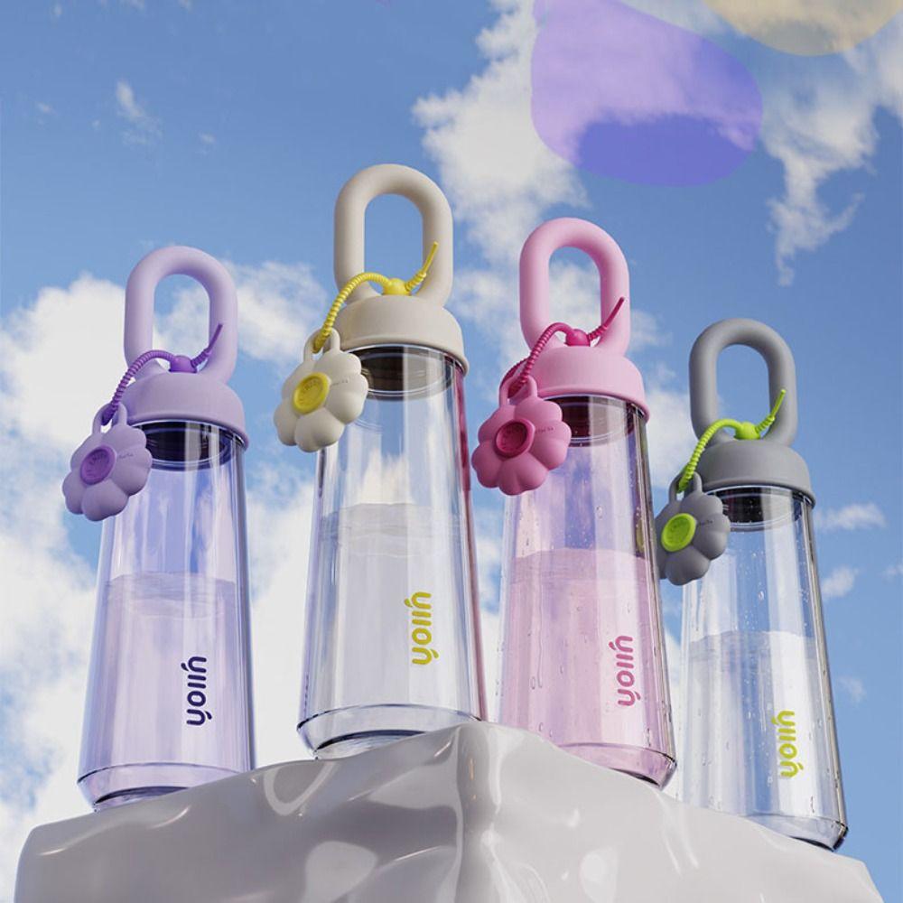 

500ml Sports Water Cup Silicone flower Tumbler Portable Water Bottle Summer фіолетовий