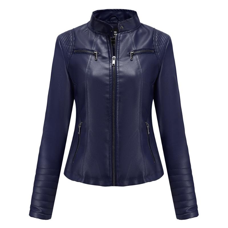 New women's leather jacket women's spring and autumn thin locomotive clothing leather jacket short fashion women's jacket