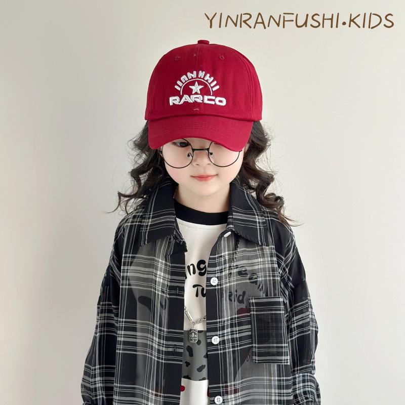 Children's Hats Spring and Autumn Thin Baby Letter Embroidered Sun Hat Kindergarten Baseball Summer Baseball Cap