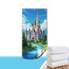 Pixel Art Fairy Castle Beach Towel Patterned Sunscreen And Windproof Suitable For Swimming Pool Camping Travel Blanket