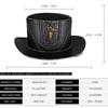 Steampunk Knight Costume Hat Halloween Party Cosplay Vintage Wide Brim Fedora Unisex Adult Accessory