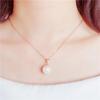 Exquisite Russian Purple Gold Inlaid Round Pearl Pendant Women'S Rose Gold Plated Color Gold Light Luxury Versatile Necklace