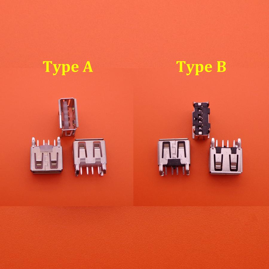 10PCS NEW A Type Flat Angle 180 Degree Female USB PCB Connector Socket USB Jack Plug