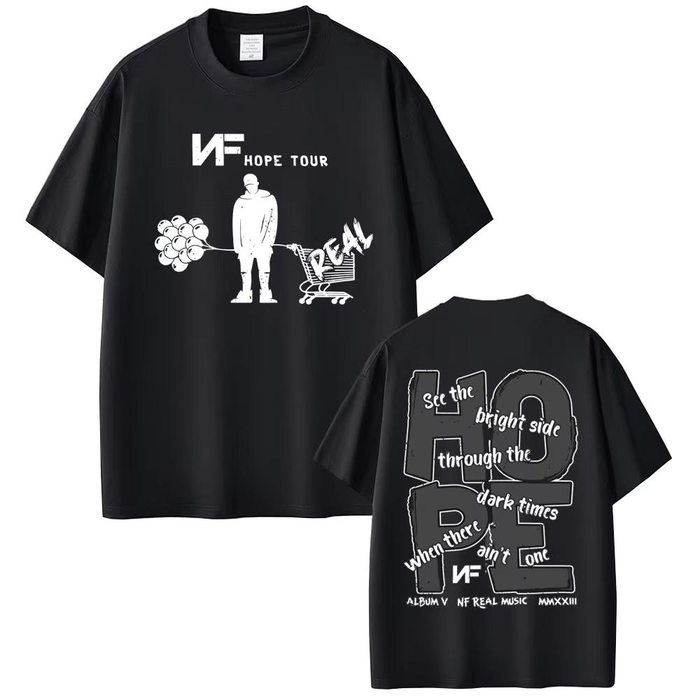 Rapper NF HOPE Real Tour Tshirt Men Women Fashion Hip Hop Pop music Short Sleeve T op Mens Casual pure Cotton Vintage Tshirts