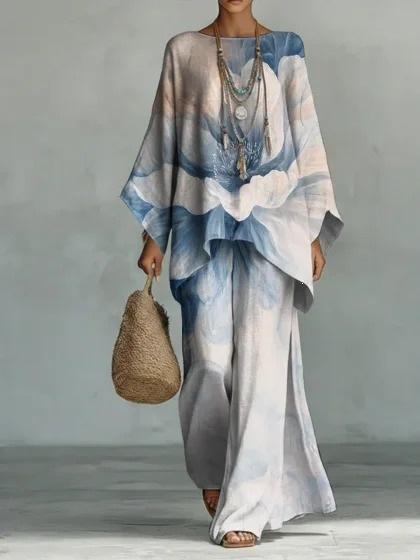 1116 New Bohemian large size casual suit loose version holiday style two-piece set