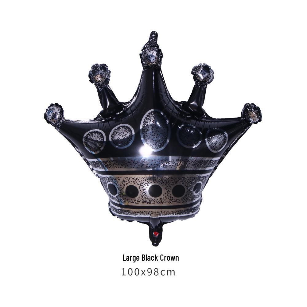 Gold Crown Balloon Set - Large, Medium, and Small Sizes for Birthday Decoration