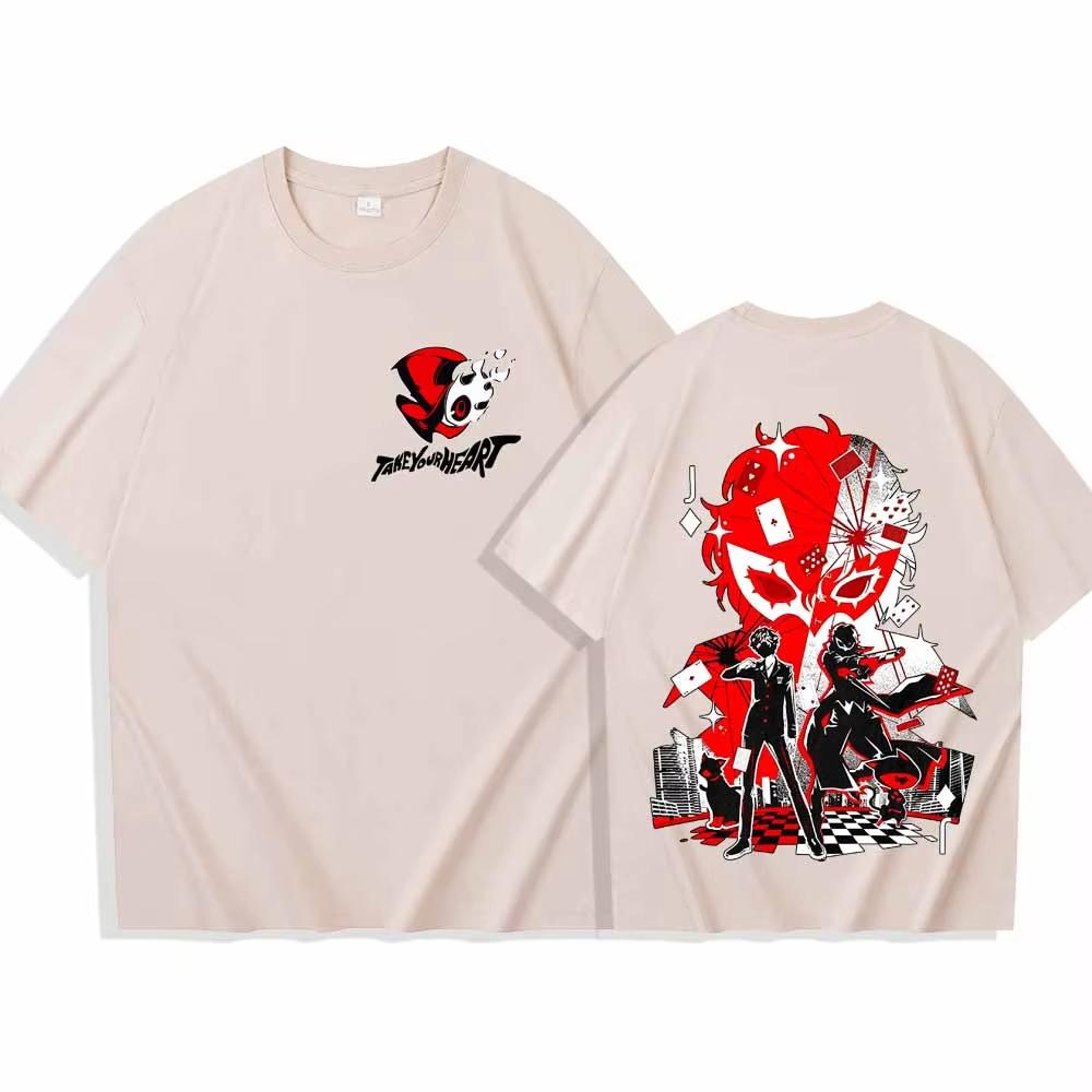 Vintage Persona 5 Goroakechi Tshirt Unisexs And Unisexs Harajuku Short Sleeve Oneck Casual Shirt Highquality Streetwear