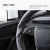 YZ For Tesla Model 3 Y Highland Juniper 2025 Suede velvet Car Steering Wheel Cover DIY carbon fiber texture Sport Steering Wheel