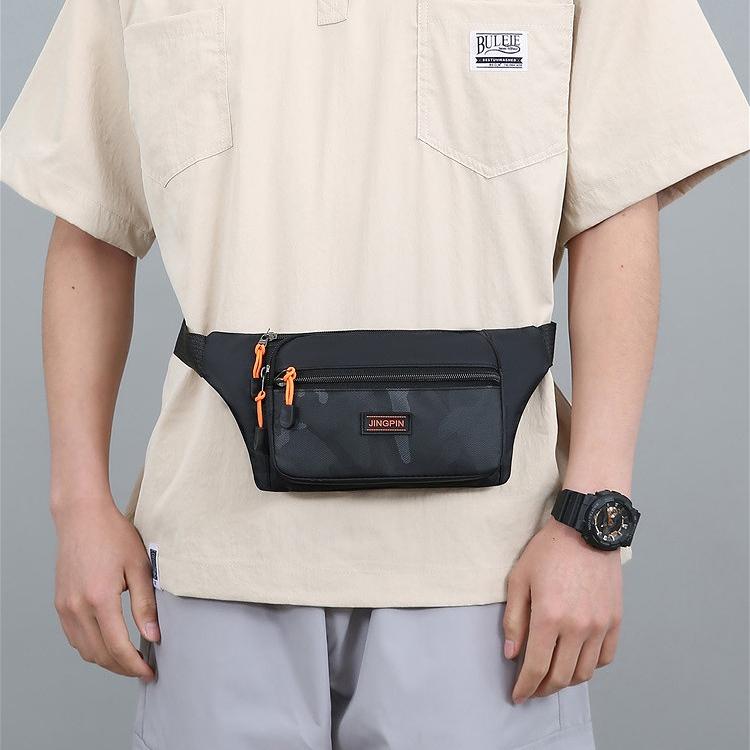 Men’s Waterproof Waist Bag Large Capacity Crossbody Chest Bag Multi Pocket Belt Bag Casual Travel Sports Fanny Pack
