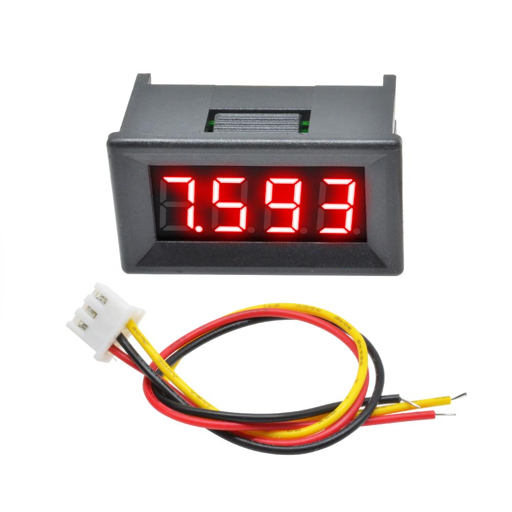 0.36 Inch LCD Digital Voltmeter 0-100V Voltage Meter Auto Car Mobile Power Voltage Tester Detector 3-Wire 4-Digit Red Green Blue