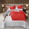 Copriletto Buon Natale, Set Copriletto Pupazzo di Neve Kawaii Queen/Full per Camera da Letto Bambini Ragazzi Ragazze, Set Piumino Tema Natale Cartone Animato