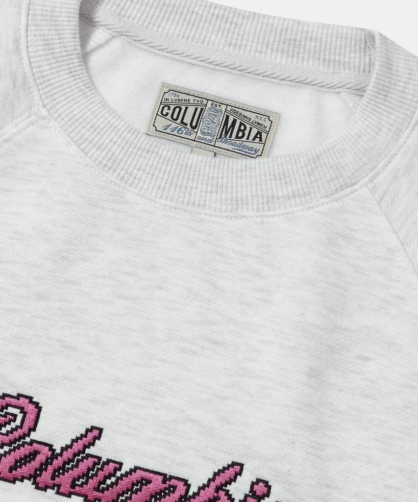 COLUMBIA UNIVERSITY 8Bit Crop Fleece Women Crew Neck _Light Gray