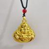 Sand Gold Hollow Maitreya Buddha Pendant - Unisex Alloy for Safety